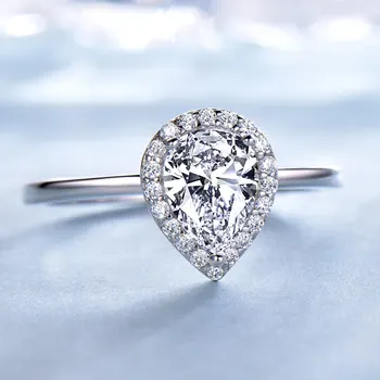 UMCHO Romantický Tvar Hrušky Snubné Prstene Reálne 925 Sterling Silver Krúžky Pre Ženy Zásnubný Dar, Jemné Šperky Vysokej Kvality