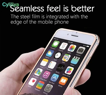 3D Zliatiny Titánu Kovový Rám, Tvrdené Sklo Pre iPhone 6 6 7 8 Plus Screen Protector Plný Kryt Ochranný Film 100ks/veľa