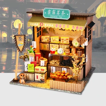 Cutebee Casa Doll House Nábytok Miniatúrny domček pre bábiky DIY Miniatúrne Dom Miestnosti Hračky pre Deti Čínskej Ľudovej Architektúry