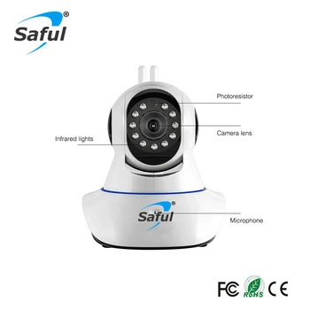 Saful Bezdrôtová IP Kamera WiFi Home Security Onvif kamerový monitorovací Baby Monitor Noc P2P siete IR s P2P siete