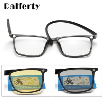 Ralferty 6 V 1 Magnet slnečné Okuliare Mužov Polarizované Klip Na Okuliare Ženy Námestie Predpis Zrakového Rámy 3D Yellow Oculos A2249