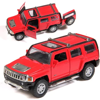 1:32 vysokej simulácia zliatiny Hummer H3 off-road vozidla, zvuk a svetlo môže otvoriť dvere chlapec vzdelávacie hračka model auta na darčeky