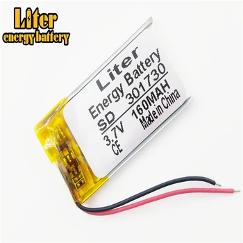 5 ks 3,7 V,160mAH,301730 polymer lithium ion / Li-ion batéria pre GPS,mp3,mp4,mp5,dvd