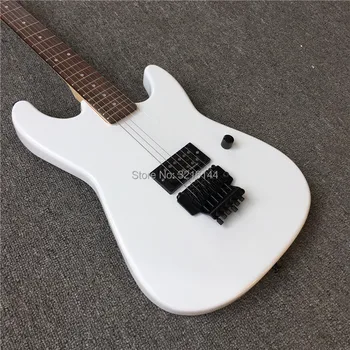 Nová biela dvojité vlny elektrická gitara, black metal, je možné prispôsobiť podľa požiadaviek. Skutočné fotografie