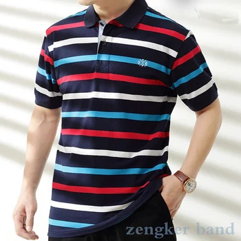 Letné mužov-krátke rukávy muži polo tričko klope prekladané bavlna široký prednizón plus veľkosť XL pánske POLO tričko nadrozmerné