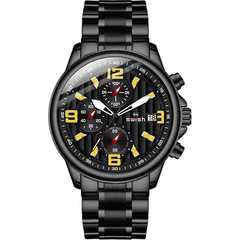 Muži Vojenské Hodinky 2020 Luxusné Slávnej Značky SVIŠŤANIE Nehrdzavejúcej Ocele Business Quartz Hodinky Nepremokavé Športové Chronograf Relojes