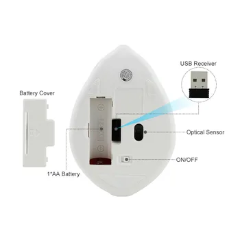 2.4 G Wireless Mouse Roztomilý Škrečok Tvar Optických Ergonomické 1200DPI, USB Mini Prijímač Úrad Myši, Herné Pre Výpočet Notebook