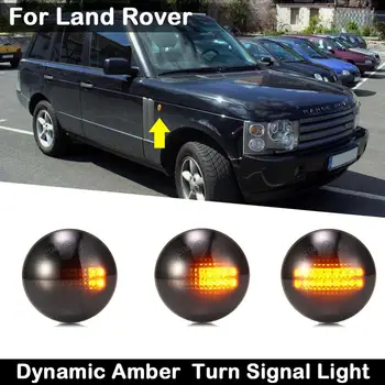2 ks Pre Land Rover Range Rover L322 2002-2012 Jasný Objektív Údené Objektív LED Bočné Obrysové Svietidlo Dynamické Žltá Zase Signálneho Svetla