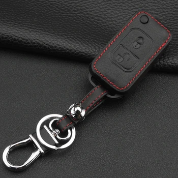 Kutery 2 Tlačidlá Diaľkového Kožené Kľúča Vozidla puzdro Pre Mercedes Benz C E S SLK W Keychain Keyring