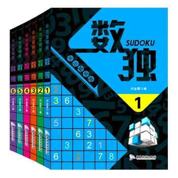 6 Kníh/Set Sudoku Myslenie Hra Knihu, Deti Hrať Inteligentný Mozog Číslo Umiestnenie Kniha Vreckový Knihy