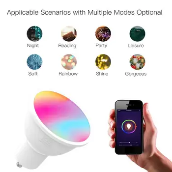 GU10 4,5 W 380lm Smart Žiarovky Aplikáciu Diaľkové Ovládanie Smart Život Tuya RGB LED WiFi Svetlo Smart Home Práce S Amazon Alexa Google