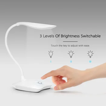 USB Touch Ovládania LED stolná lampa Stmievateľné Oko-Starostlivosť led Stolná Lampa s 360° Otočná Hlava pre Štúdium Čítanie Pracovný Kemp