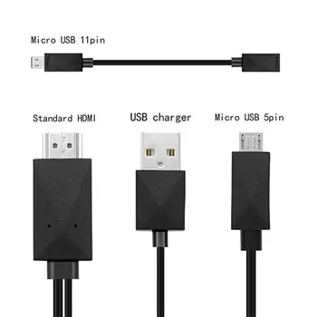 1.8 M Micro USB MHL HDMI Kábel usb 5 Pin A 11 Pin 1080P HD TV Káble, Adaptér pre SamSung HuaWei Xiao HTC Android Telefónu