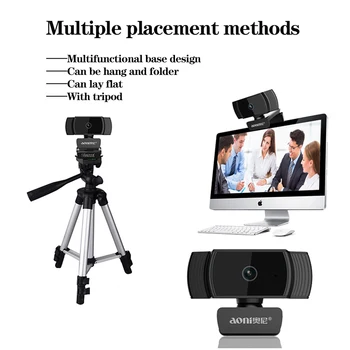 Kamera 1080P, HDWeb Kamera so zabudovanou HD Mikrofón 1920 x 1080p USB Plug Play Web Cam Širokouhlé Video pre Stolné PC, Notebook