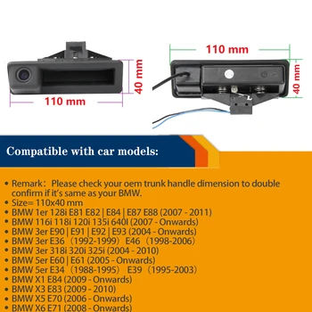Misayaee HD Auto Zozadu Záložný Fotoaparát Kufra Rukoväť pre BMW 1er E82 E84 E88 3er E90 E91 E92 E93 X1 E84 X5 X6 E70 E71 135i E34