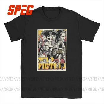 Pulp Fiction T Shirt pánske Bavlnené Vintage T-Shirt Film Tarantino Classic Tee Tričko Krátky Rukáv Lete Plus Veľkosť Topy pre Mužov