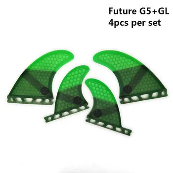 Budúcnosť G5+GL plutvy Quad-Plutvy Honeycomb Laminát surf fin 4 v jednu sadu 4 farby