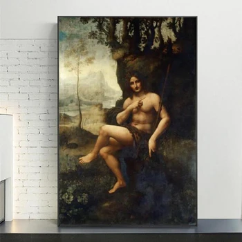 Bacchus Známy Plátno Umenie, Nástenné Maľby Reprodukcie Leonardo Da Vinci Klasickej Stene Umelecké Plátno Tlačí Na Steny V Obývacej Izbe