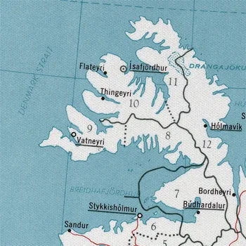 Veľké Podrobné Administratívne Mapu Islandu Ročník Tlače Plátne, Plagát, skvelý Dizajn Retro Stenu, Nálepky Domova