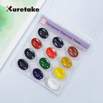 1set Japonsko CIK Kuretake Akvarelových farieb Nastaviť Pearlescent 12 Farieb CD Box Sety Pevné Priehľadné Akvarelové Farby Umelecké potreby