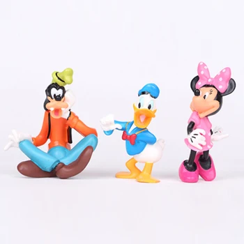 Disney Dieťa Hračky 6pcs/Set Roztomilé Mini Mickey Mouse Clubhouse Minnie Donald Duck Kolektory Akcie Obrázok Hračky Vianočný Darček Bábika