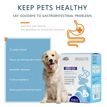 Pet probiotiká 10 tašky box gastrointestinálne poklad psa hnačka hnačka mačka gastroenteritídy pet health products výživy