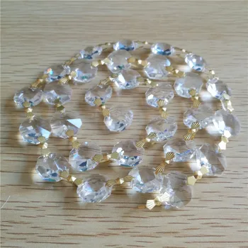 14 mm Garland Diamond K9 Crystal Osemhranné Opony Korálky So zlatou Sponou Prívesok Osvetlenie pre Prívesok DIY Domáce Dekorácie