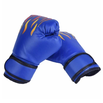 1 Pár Deti Deti Boxerské Rukavice Professional Plameň Priedušná Oka PU Kožené Plameň Rukavice Sanda Boxing Školenia Glove