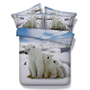 JF-126 Krásne polar bear podstielka pre deti jednolôžko 3D parure de lit adulte manželskou posteľou king perinu housse de couette plnej veľkosti