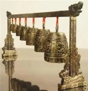 Čínske Staré Meditácie Gong so 7 Ozdobený Bell s Drakom Dizajn Čínsky Hudobný Nástroj dekorácie bronz factory zásuviek