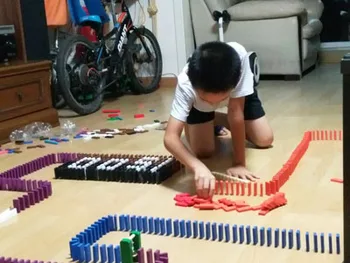 120 ks Deti, Drevené Rainbow Domino Bloky Nastaviť Hračka/Dieťa Skoro Učenie Tvorivé Drevené Bloky Vzdelávacie Hračka 12 farieb