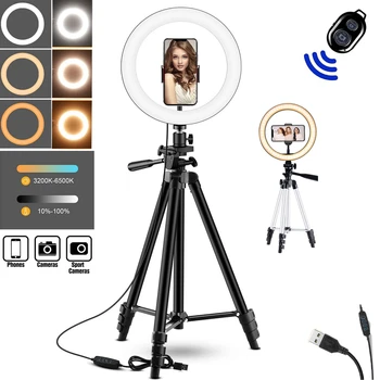 10in LED Selfie Krúžok Svetlo S Statív Stmievateľné LED Krúžok Lampy, Foto Video Telefón s Fotoaparátom Svetlo Ringlight Na Foto Live Video