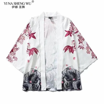 Pár Kimono Yukata Bežné Japonský Kabát Mužské Tričko Harajuku Cardigan Japonské Kimono Ázijské Cosplay Kostým Opaľovací Krém, Blúzky