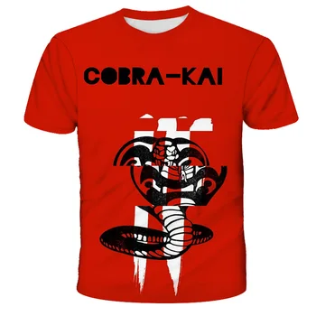 Cobra Kai T Shirt Chlapcov Štrajk Prvý Úder Tvrdý Žiadne Zľutovanie Tričko girs Letné Top Tshirts Krátke Rukávy Tees Black deti T-Shirt