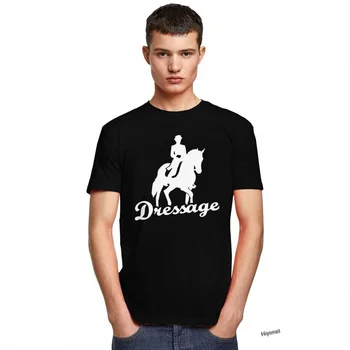 Drezúru Koňa T Shirt Pre Mužov-zmenšiť Bavlna T-shirt O-krku, Krátke Rukávy Jazdecké Rider Tee Topy Bežné Tričko Oblečenie Merch