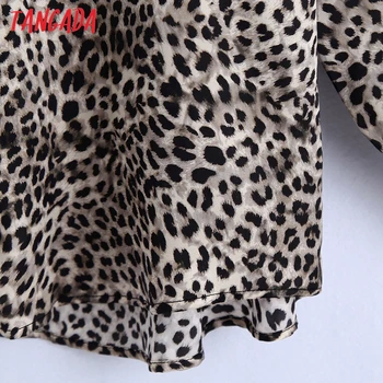 Tangada Jar Ženy Nadrozmerné Leopard Tlač, Blúzky Dlhý Rukáv Elegantné Ženy Bežné Tričko Blusas Femininas 6Z65