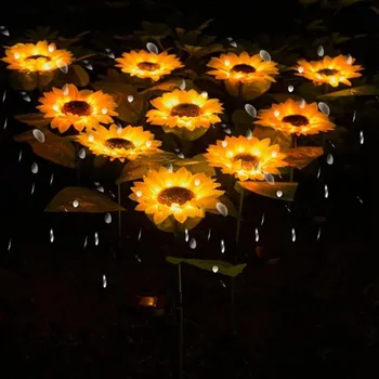 2KS/Set LED Sloar Slnečnice Trávnik Lampy Vonkajšie Nepremokavé Krajiny Lampa Kvety Svetlo na Dvore je Záhradné Kosačky na Osvetlenie Interiéru