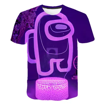 2020 Nových Chlapcov Medzi Nami hra Crew T Shirt Deti Cartoon fialová t-Vtipné tričko pre Dievčatá Dieťa T-Shirt Deti Oblečenie, Topy 4t-taktné-14T