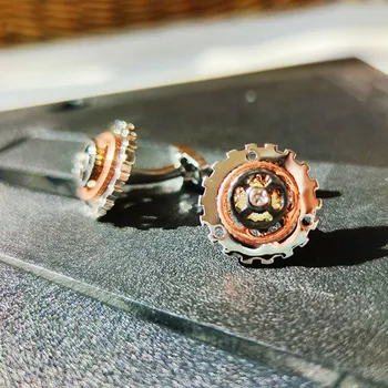 Gearwheel dizajn manžetové gombíky pre pánske 4Tone ružové zlato/Gold/Biela/Čierna Á putá odkaz pre Luxusné svadobné Človeka putá tlačidlá