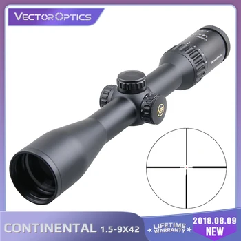 Vektor Optika Continental HD 1.5-9x42 Riflescope Vymazať Zobrazenie Lovecká Puška Rozsah Osvetlený bod Reticle nemecký Optika Systém