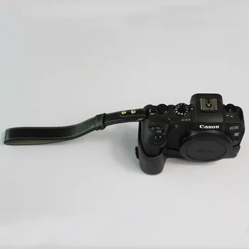 Skutočné pravej Kože fotoaparát pol prípade taška Pre Canon EOS RP r-p polovicu Tela kryt plášťa S popruh, Batéria Otvorenie