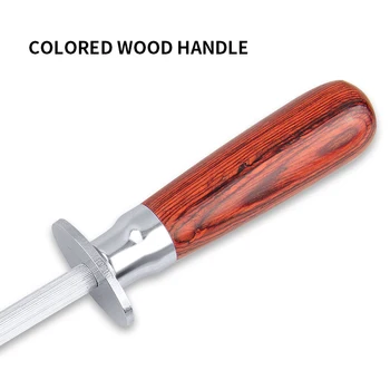 SML 12 palcový profesionálny kuchár nôž ostrenie tyč s drevenou rukoväťou, vysoká kvalita honovanie ocele, kuchynské náradie pre kuchynské nože