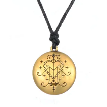 EUEAVAN 10pcs Náboženské Voodoo Loa Veve Prívesok Náhrdelník Láska Talizman Amulet Šperky Pre Mužov, Ženy, Starožitné Zlata/Strieborná Farba