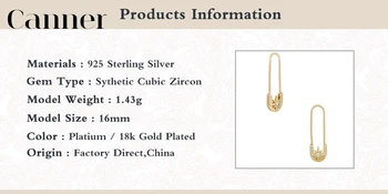 Canner 925 Sterling Silver Stud Náušnice Pre Ženy, Tvorivé CZ Mini pinov Earings Jemné Šperky, Piercing pendientes W5