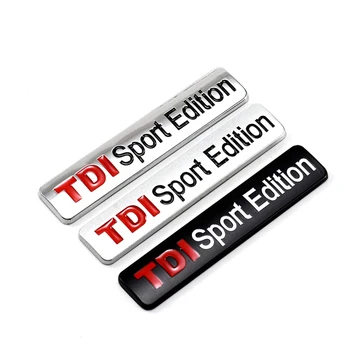 Kovové Červené TDI Sport Edition Logo Turbo Auto List Nálepky Znak Chrome Odznak Obtlačky pre VW POLO, GOLF CC TT JETTA je GLAXAY TOUAREG