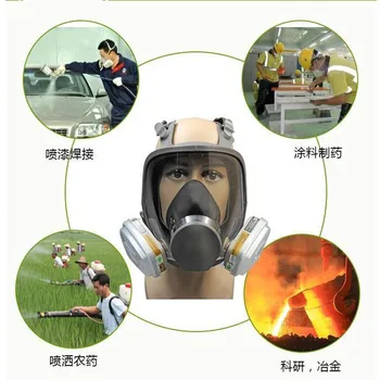Striekanie farby 27 V 1 Vyhovovali Chemcial Priemysel Respirátor Plynová Maska, Bezpečnosti Práce Plnú Tvár Plynové Masky S Hlukom prevencie Earplug