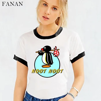2020 Lete Ženy TShirts Novinka Noot Noot Motherfu***s Penguin Legrační Karikatúra Harajuku Streetwear Topy Tee Tričko Žena T-shirt
