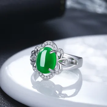 BIJOX PRÍBEH vintage 925 sterling silver ring s oválnym tvarom emerald ruby jemné šperky prstene pre ženy, svadobné party nastaviteľné