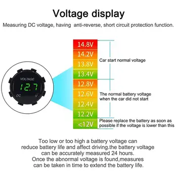 Auto Voltmeter DC 12V-24V LED Displej Napätie Meter Tester Led Displej Pre Auto, Auto, Motocykel, Boat ATV Truck Prerobit Príslušenstvo