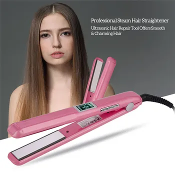 Infračervené Ploché Železo, Professional Hair Straightener s Digitálny LCD Displej, Duálne Napätie Nastaviteľné Temp, Auto Shut-Off Salón